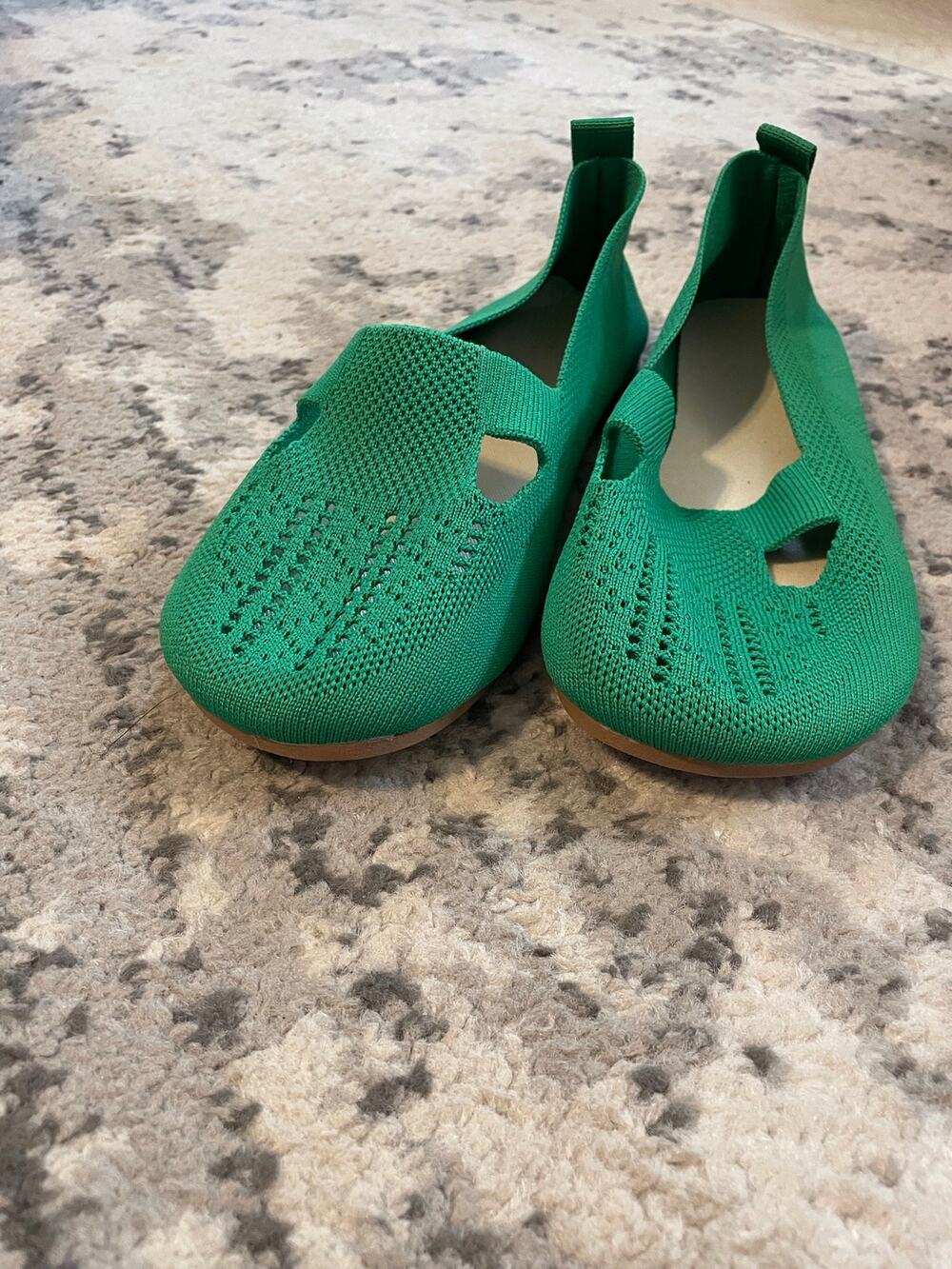 Green Knit Mary Jane Ballet Flats Size 38 / 7.5 NWOT